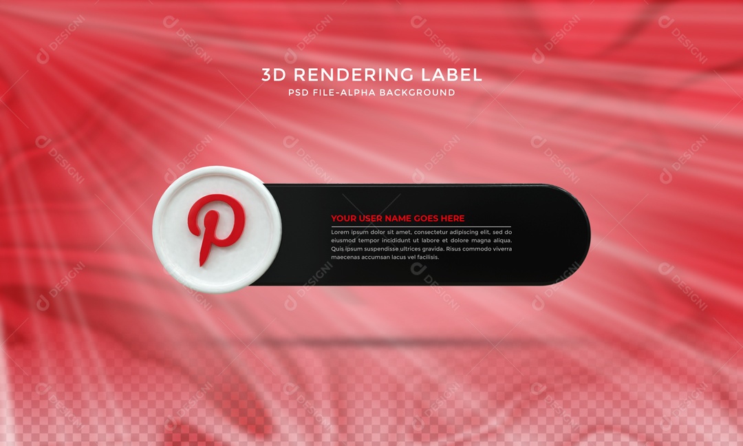 Placa De Nome Pinterest Elemento 3D PSD