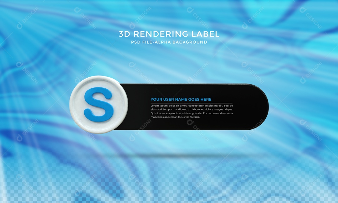 Placa De Nome Skype Elemento 3D PSD