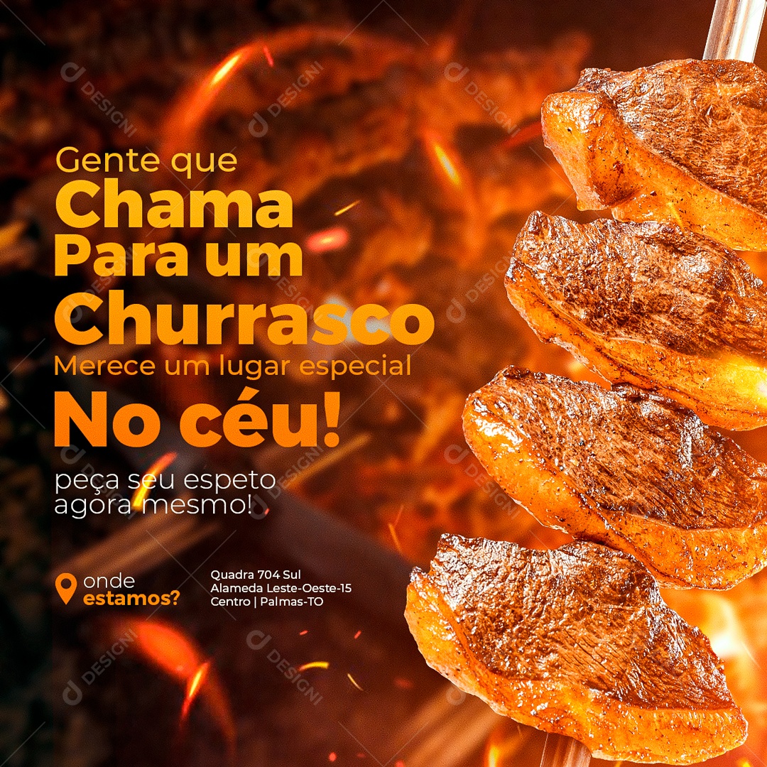 Gente Que Chama Para Um Churrasco Social Media PSD Editável