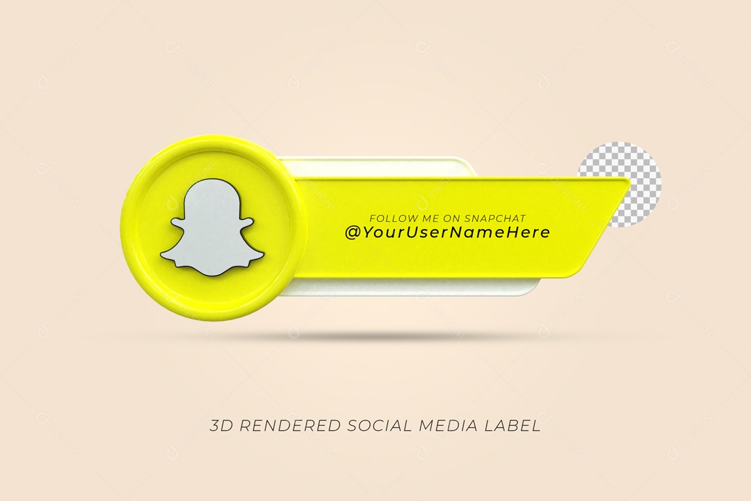 Placa De Nome Social Media Snapchat Elemento 3D PSD
