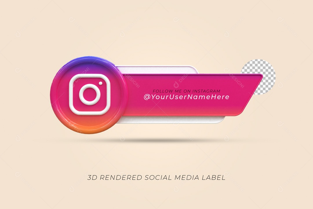 Placa De Nome Social Media Instagram Elemento 3D PSD