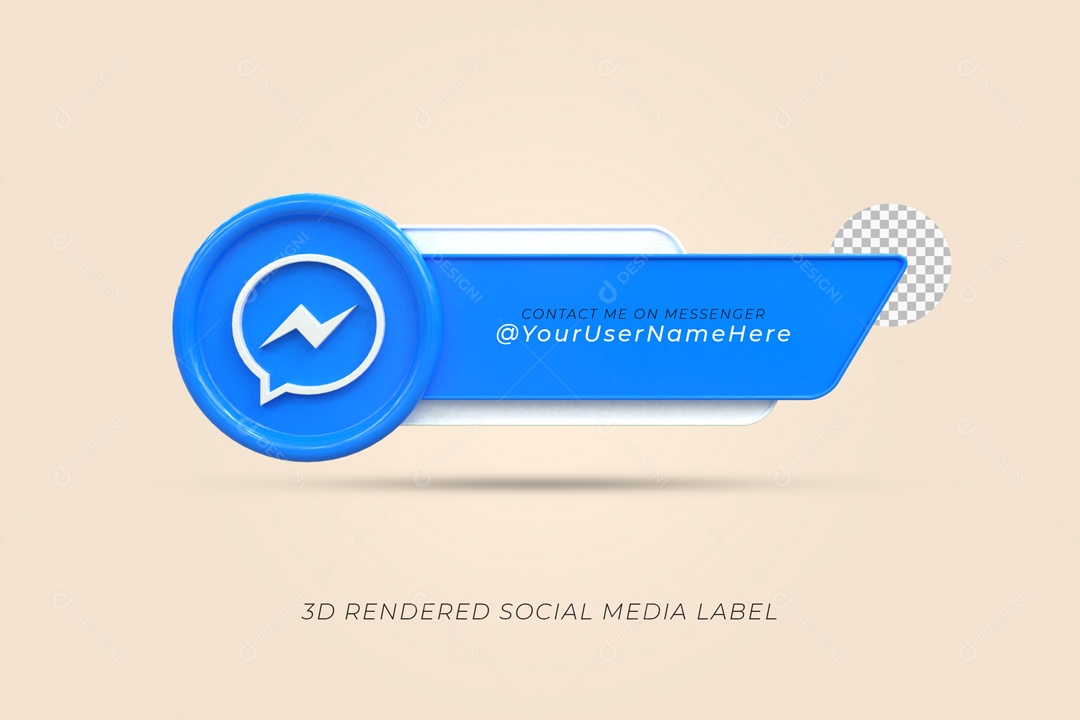 Placa De Nome Social Media Messenger Elemento 3D PSD