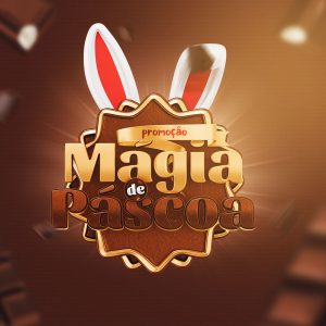 Selo 3D Para Composição Promoção Mágia de Páscoa PSD
