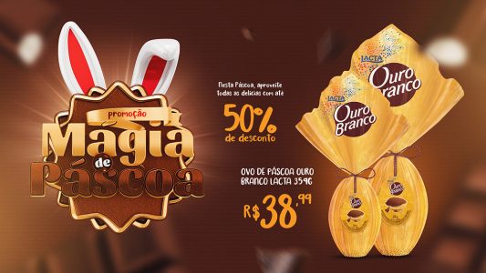 Promoção Mágia de Páscoa Venha Conferir Social Media PSD Editável