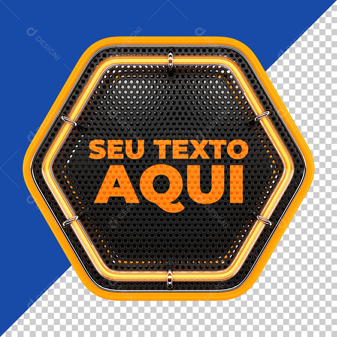 Selo 3D Para Composição de Texto PSD