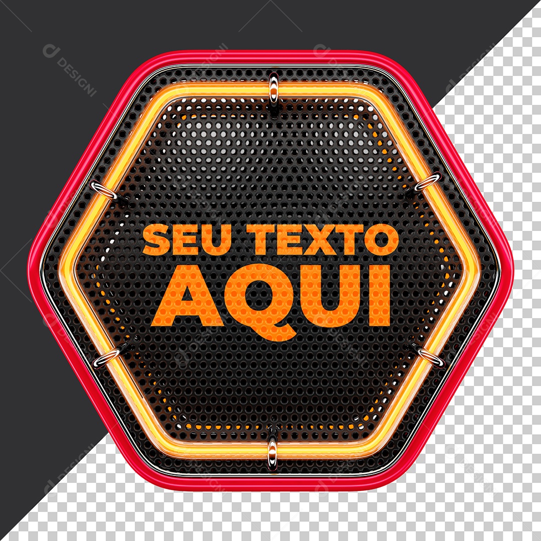 Selo 3D Para Composição de Texto PSD
