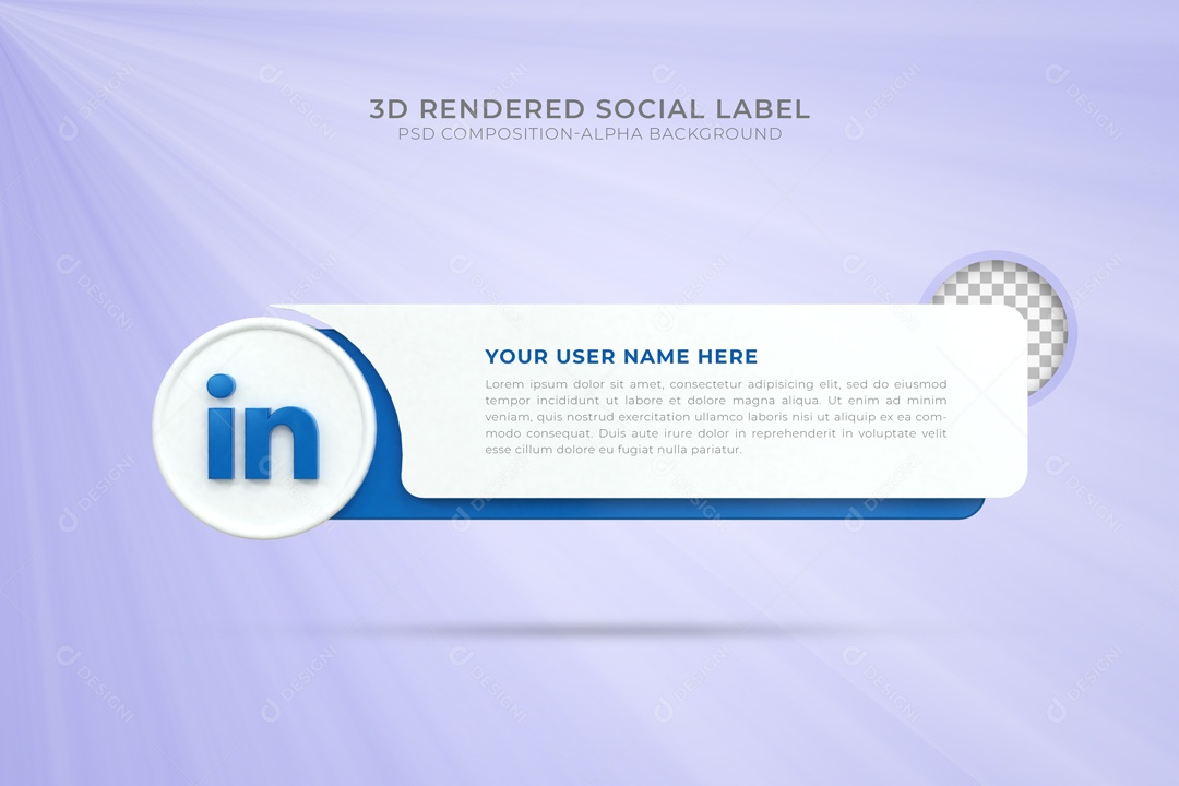 LinkedIn Name Plate 3D PSD Element