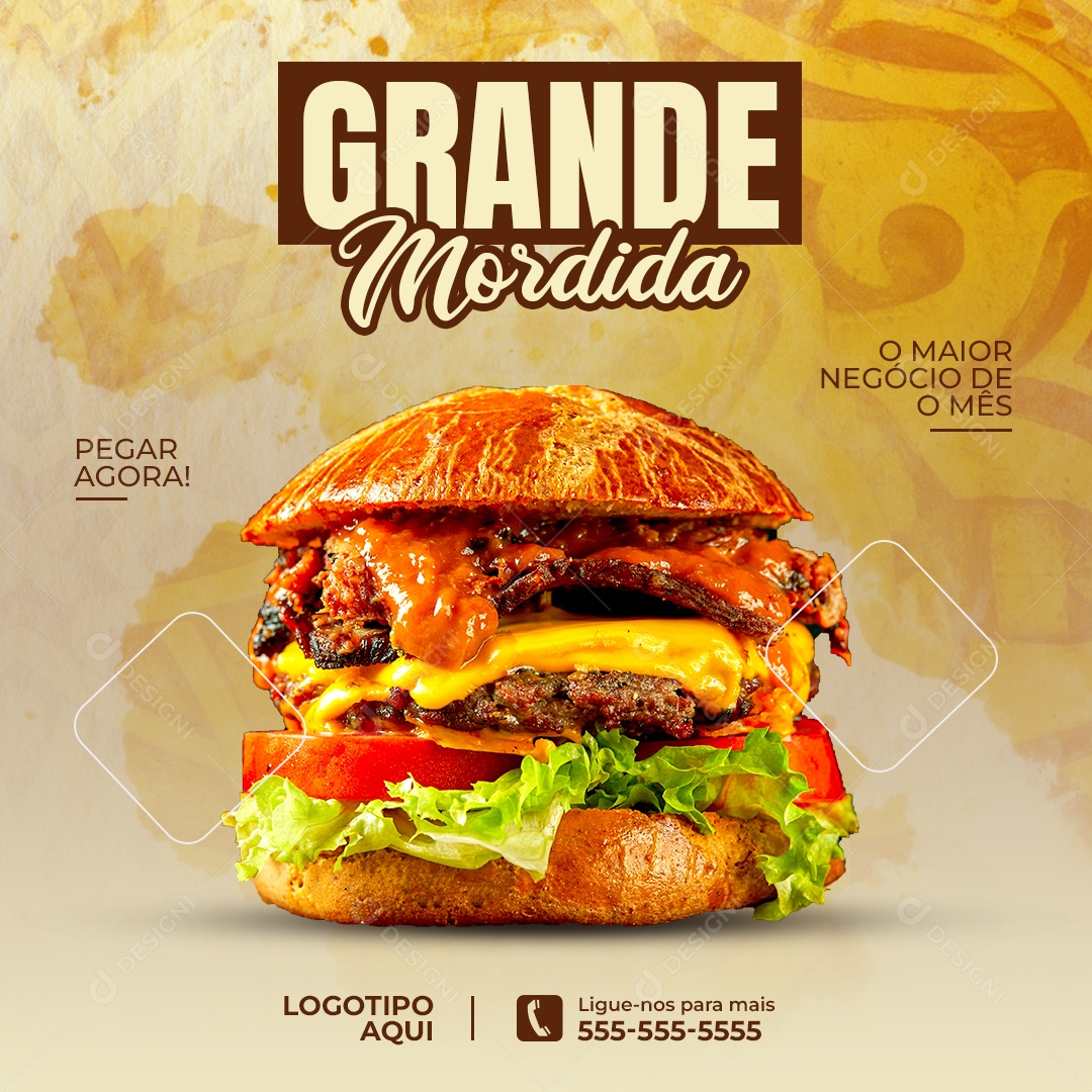 Grande Mordida Hamburgueria Social Media PSD Editável