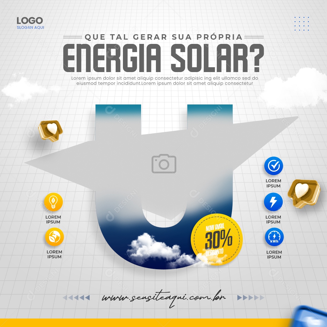 Social Media Energia Solar Que Tal Gerar Sua Própria PSD Editável