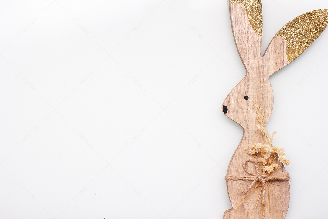 Cara de coelhinho da Páscoa em um fundo branco Páscoa