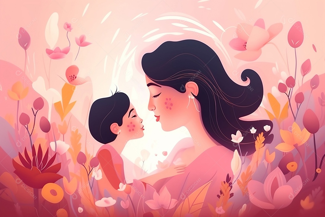 Ilustração de cartão de dia das mães