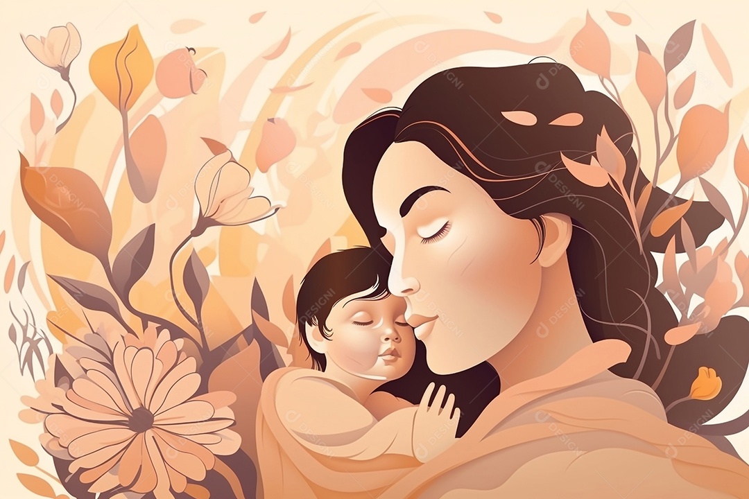 Ilustração de cartão de dia das mães