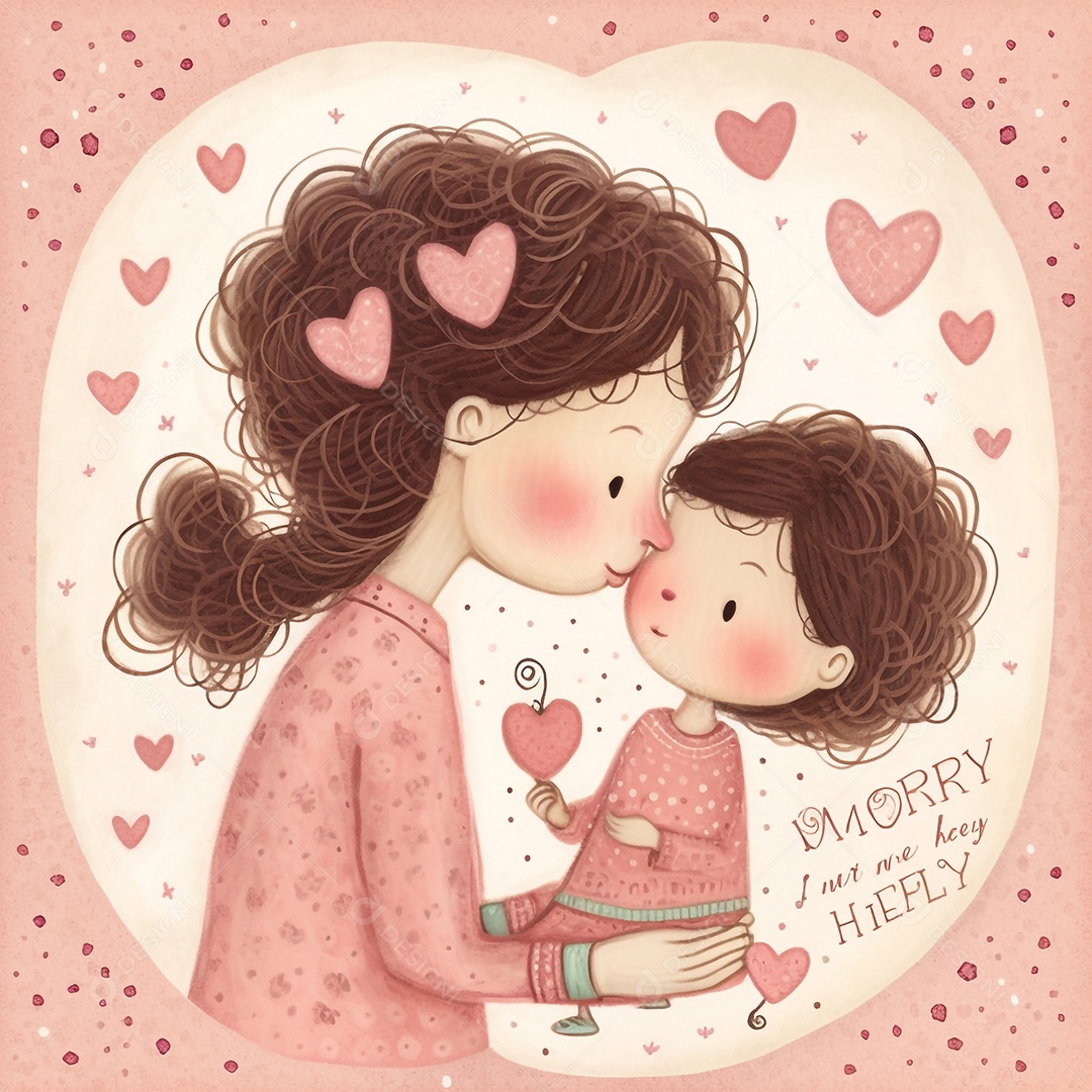 Mãe beija gentilmente sua filhinha em gratidão