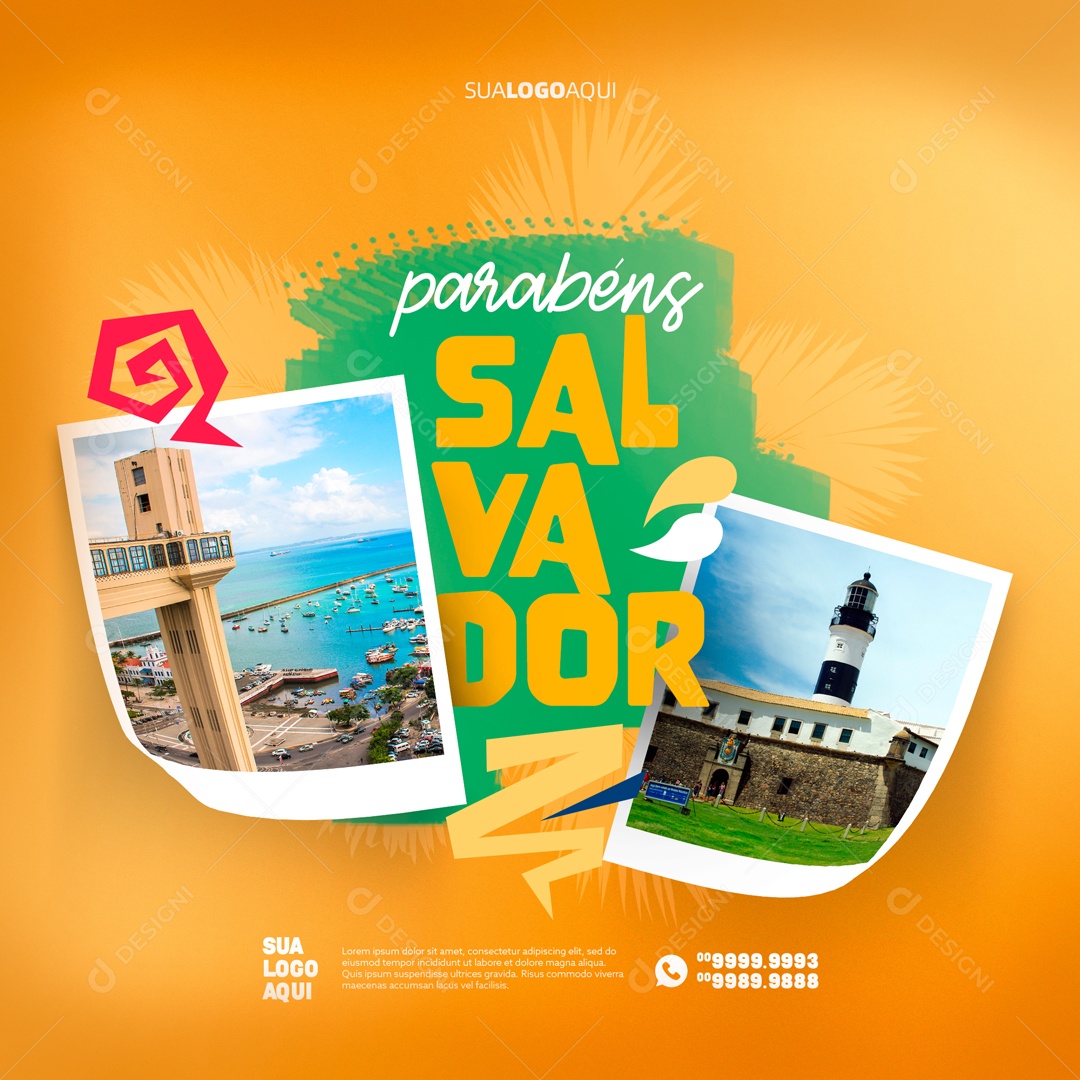 Aniversário de Cidade Parabéns Salvador 474 Anos de História Social Media PSD Editável