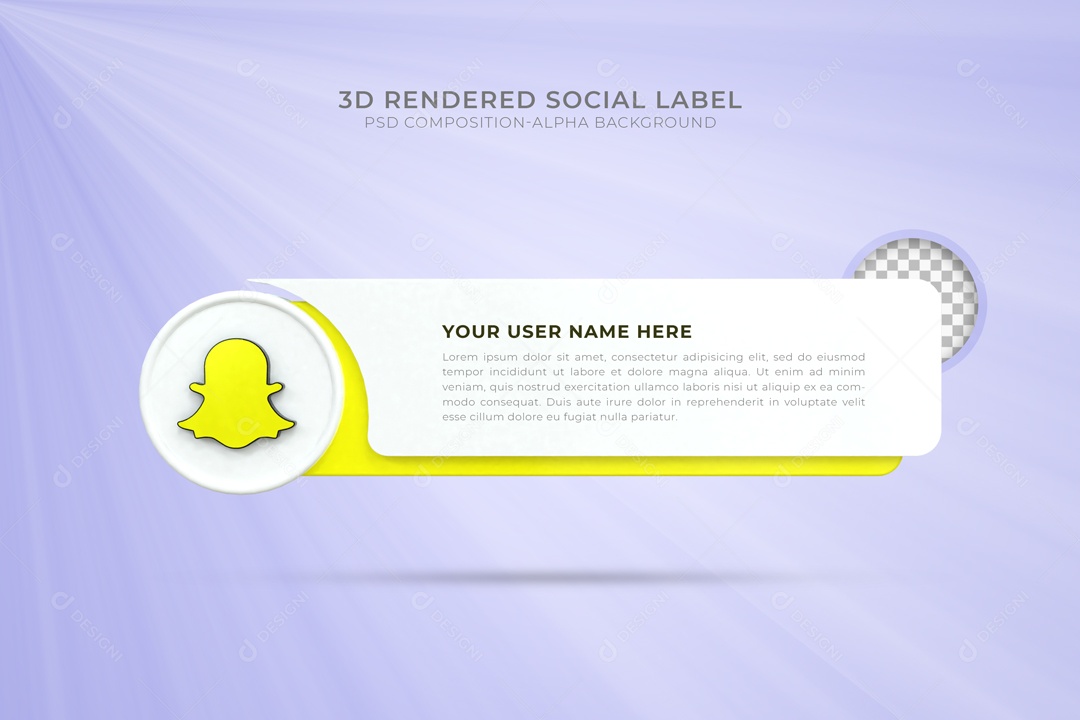 Placa De Perfil Nome Snapchat Elemento 3D PSD