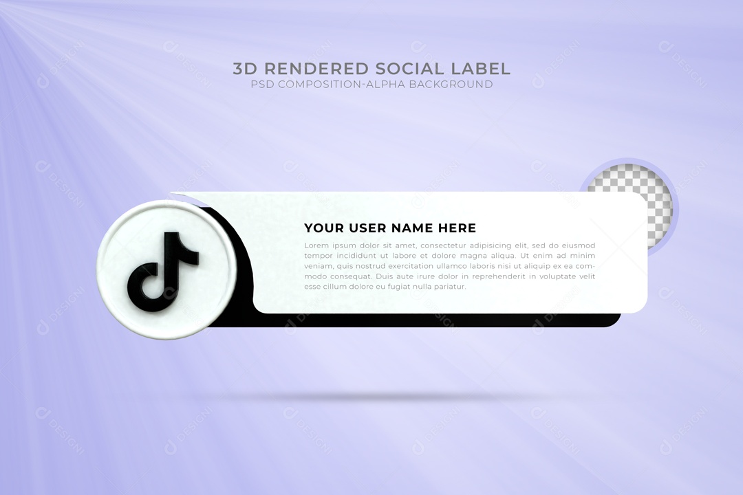 Placa De Perfil Nome TikTok Elemento 3D PSD