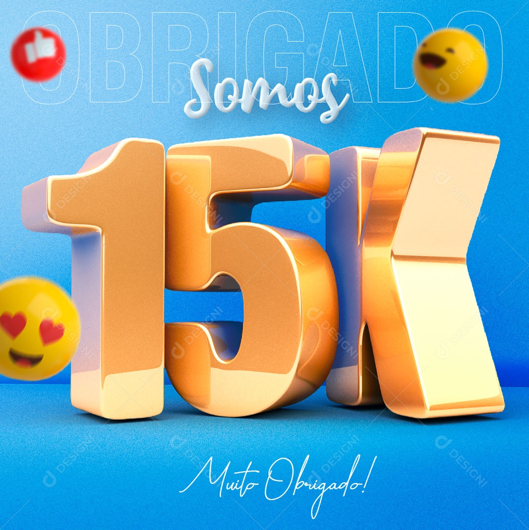 We're 15K Thank You So Much Editable Social Media PSD