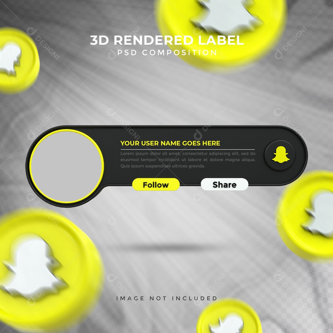 Placa De Perfil Segue E Compartilha SnapChat Elemento 3D PSD