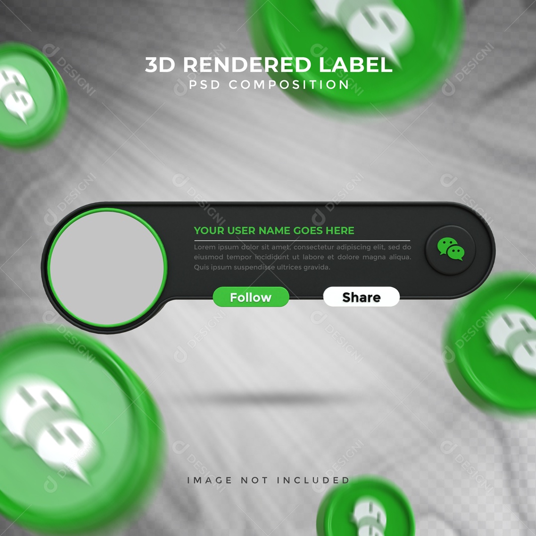 Placa De Perfil Segue E Compartilha WeChat Elemento 3D PSD