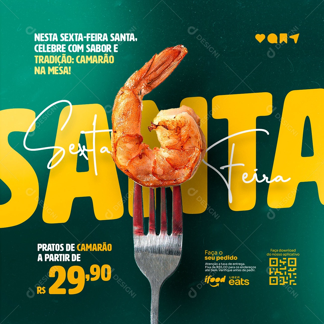 Nesta Sexta-Feira Santa Celebre Com Sabor Restaurante Comida Típica Social Media PSD Editável