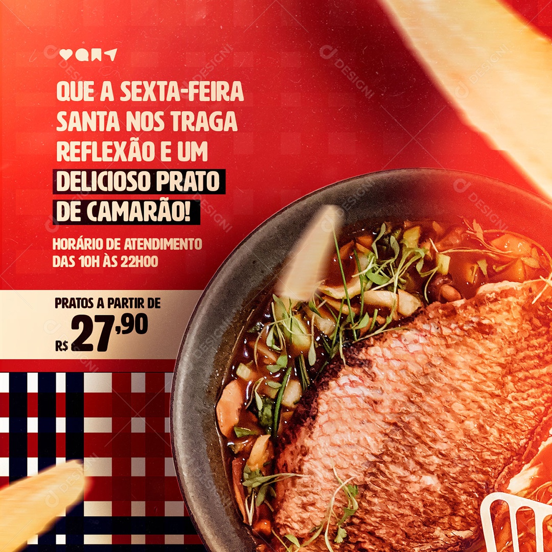 Que A Sexta-Feira Santa Nos Traga Reflexão Restaurante Comida Típica Social Media PSD Editável