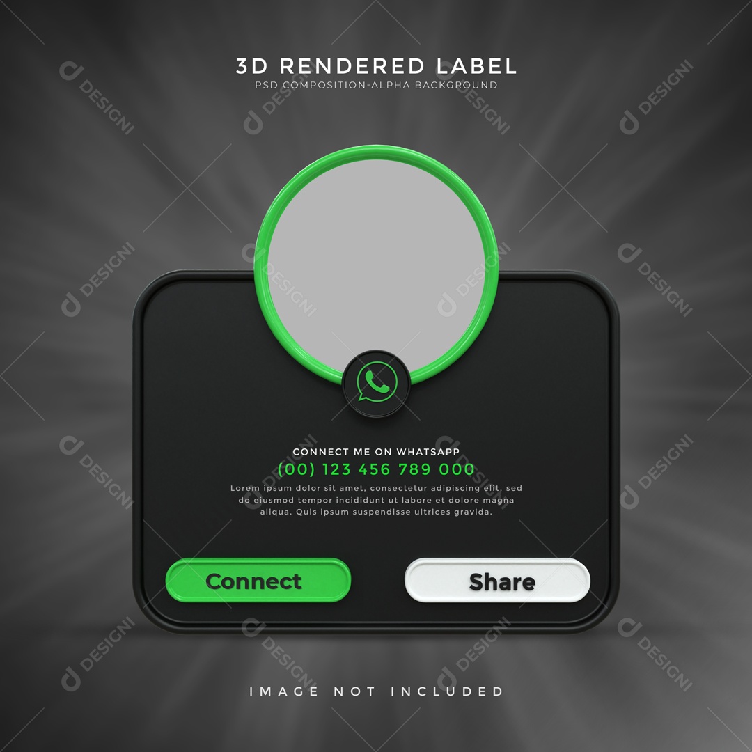 Moldura De Perfil De WhatsApp Seguir E Compartilhar Elemento 3D PSD