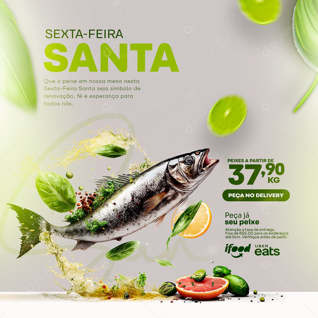 Sexta-Feira Santa Peixes A Partir De 37,90 Kg Pela Já Seu Peixe Restaurante Comida Típica Social Media PSD Editável