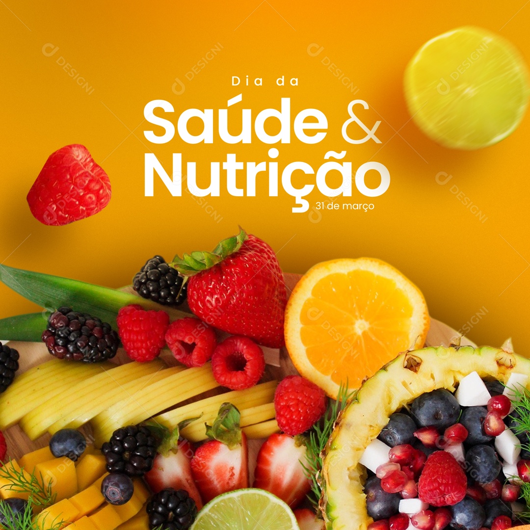Dia da Saúde e Nutrição 31 de Março Social Media PSD Editável