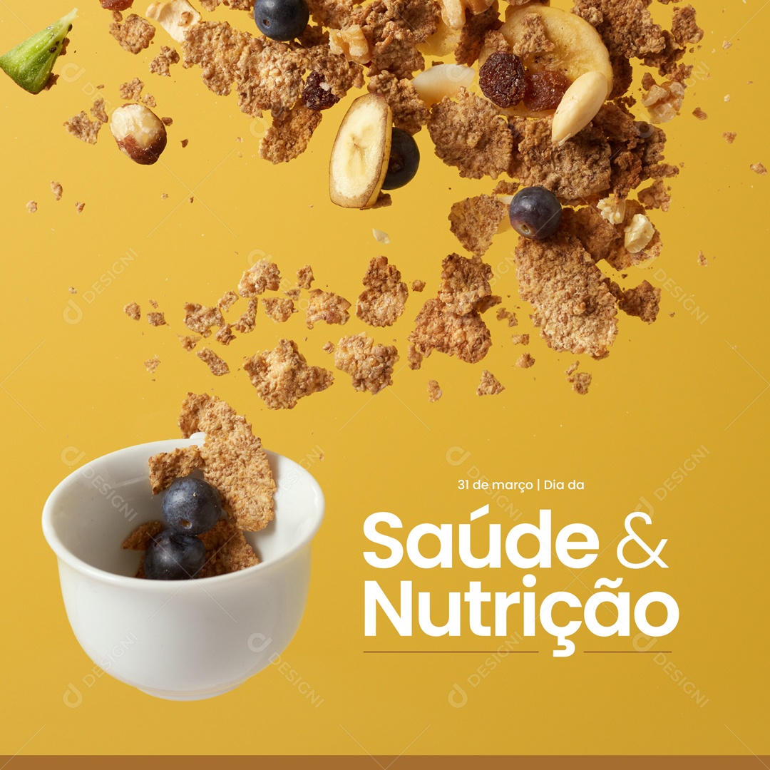 Dia da Saúde e Nutrição 31 de Março Social Media PSD Editável
