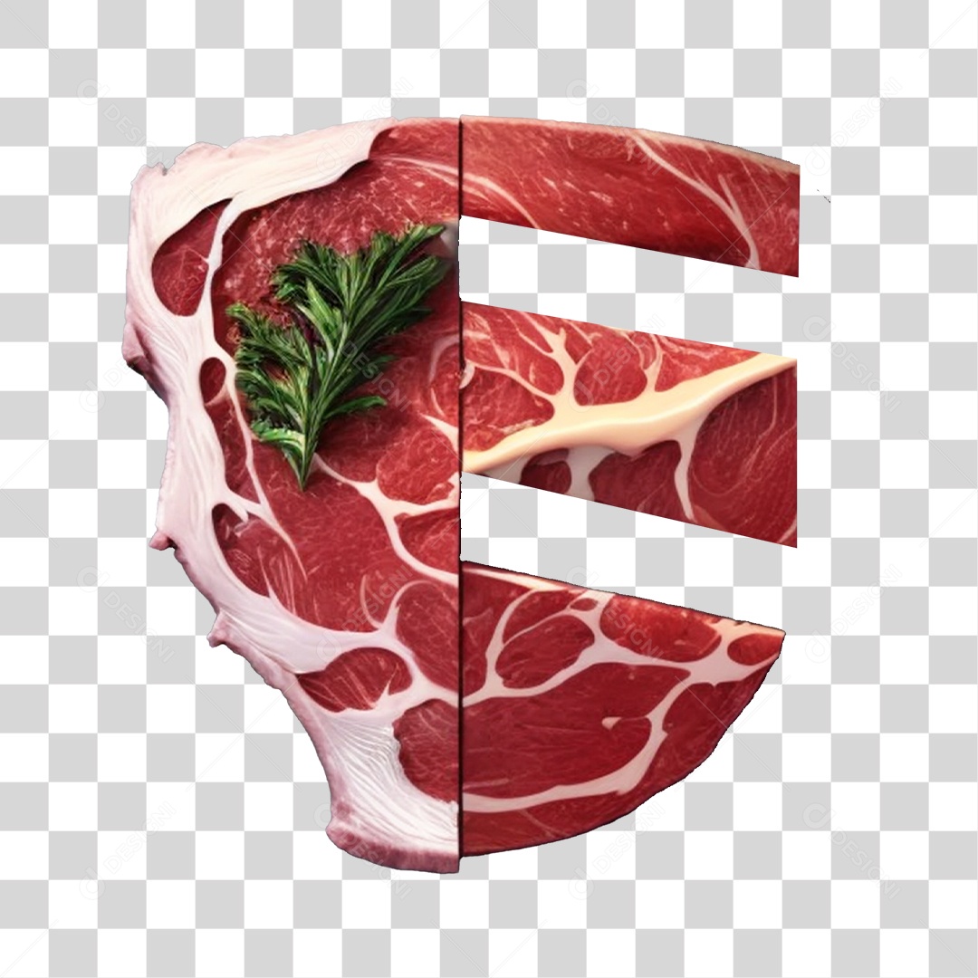 Carne cortada efeito realismo PNG Transparente