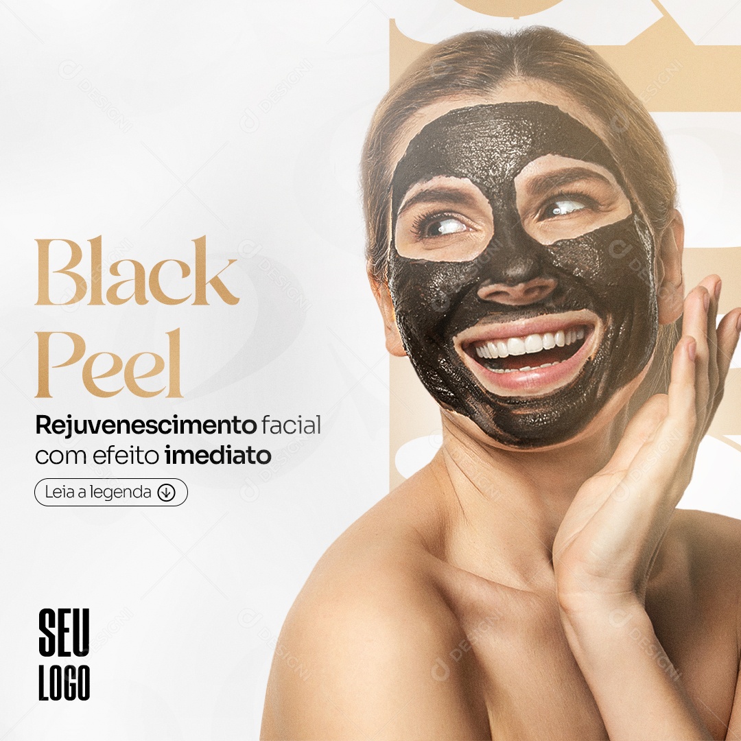 Black Peel Rejuvenescimento Facial Com Efeito Imediato Social Media PSD Editável