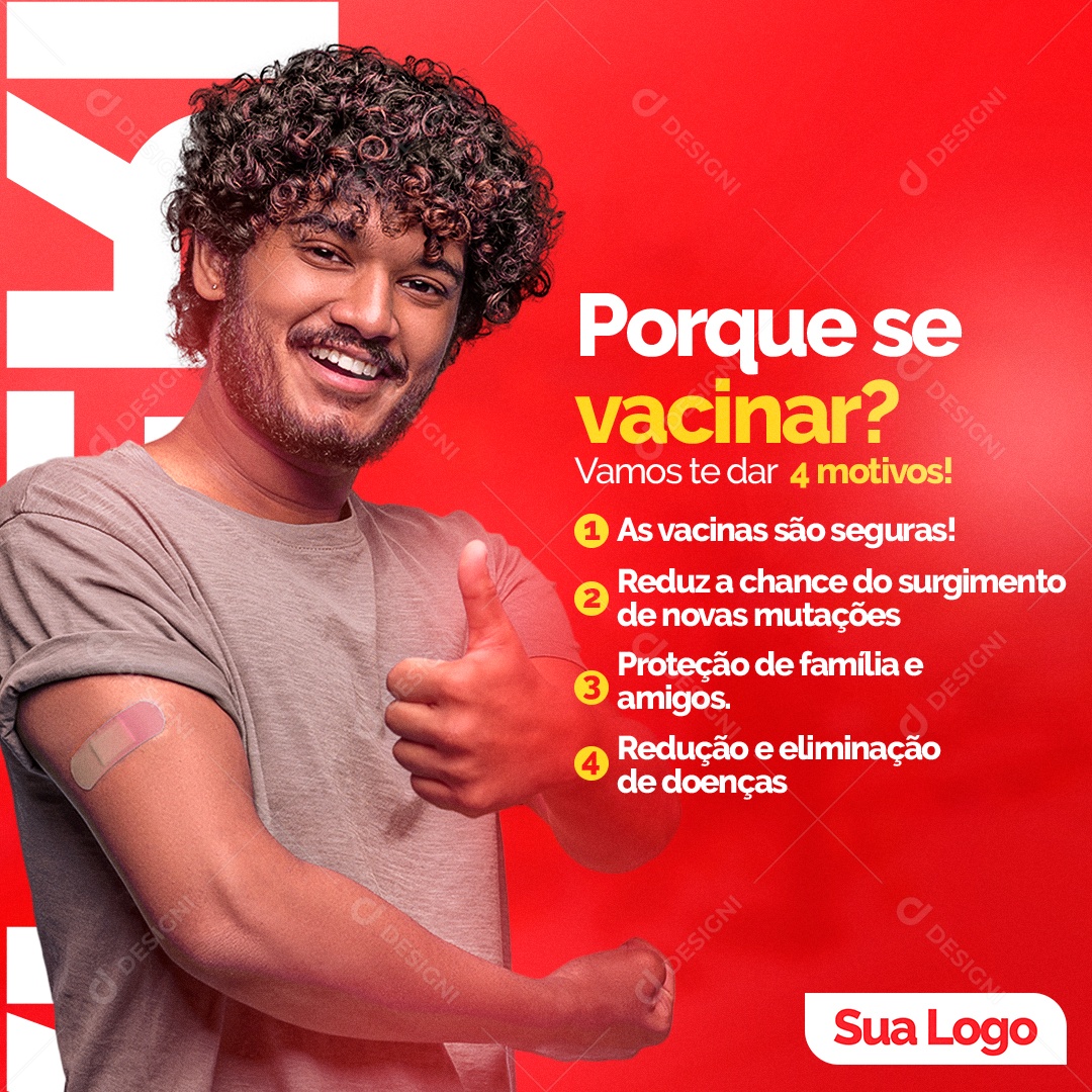 Porque se Vacinar Social Media PSD Editável