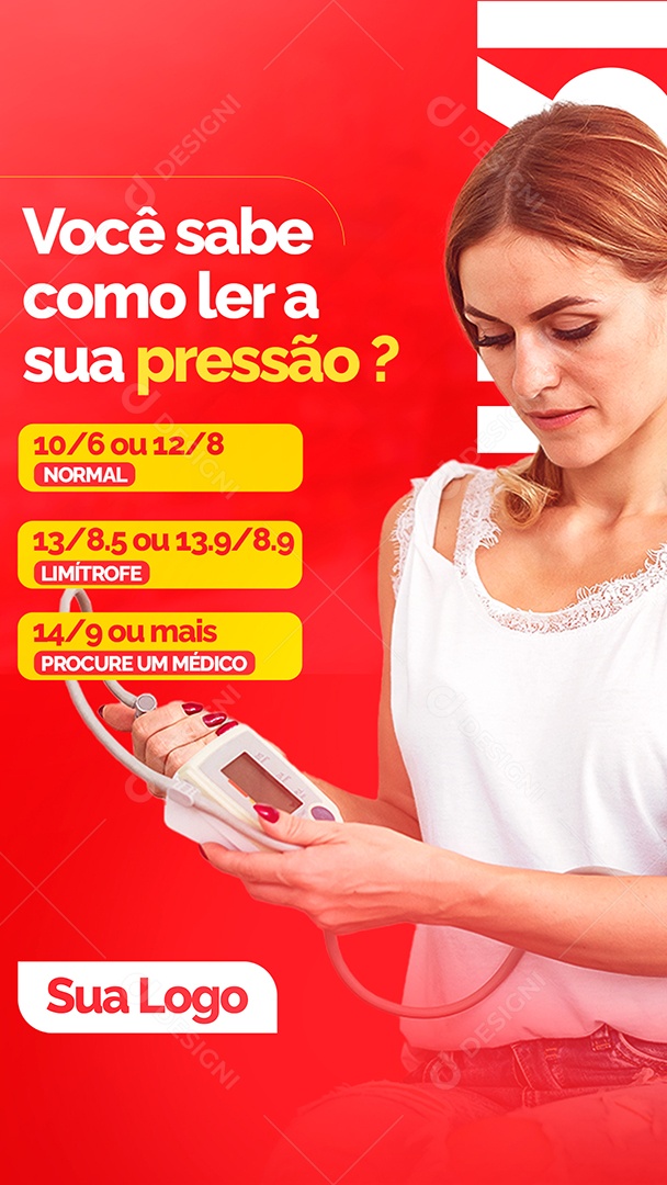 Story Você Sabe Como Ler a Sua Pressão Social Media PSD Editável