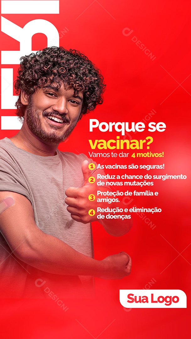 Story Porque se Vacinar Social Media PSD Editável