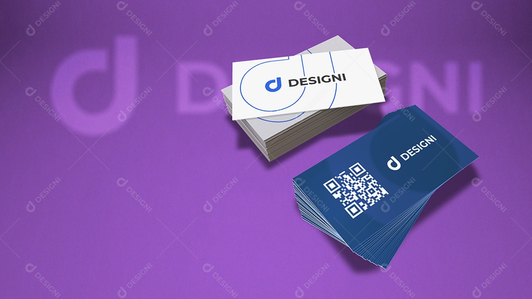 Mockup De Cartões de Visita Empilhados PSD Editável
