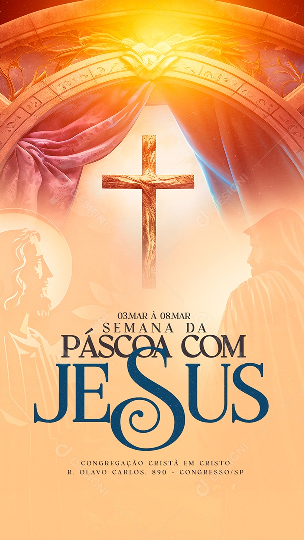 Story Social Media Semana Da Páscoa Com Jesus Gospel PSD Editável