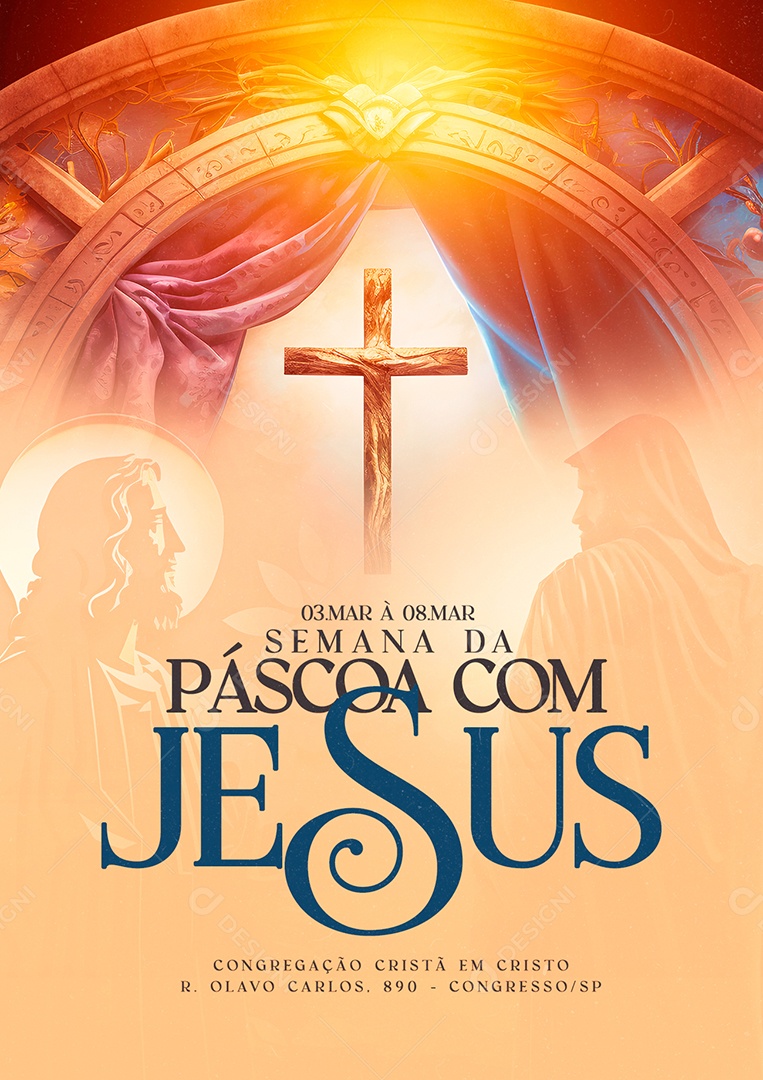 Social Media Semana Da Páscoa Com Jesus Gospel PSD Editável