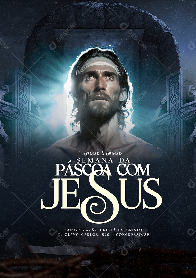 Semana Da Páscoa Com Jesus Gospel Social Media PSD Editável