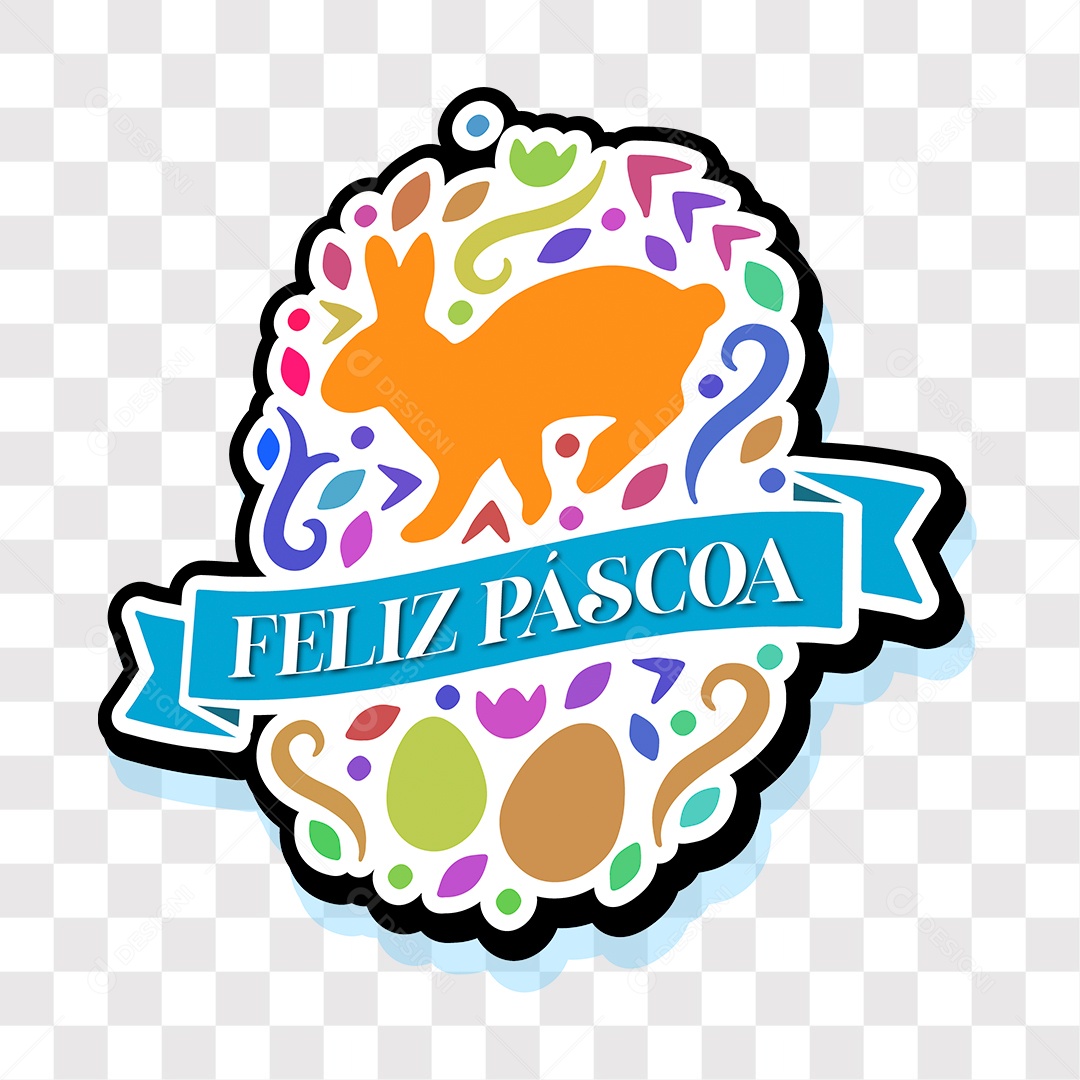 Lettering Feliz Páscoa EPS + PNG