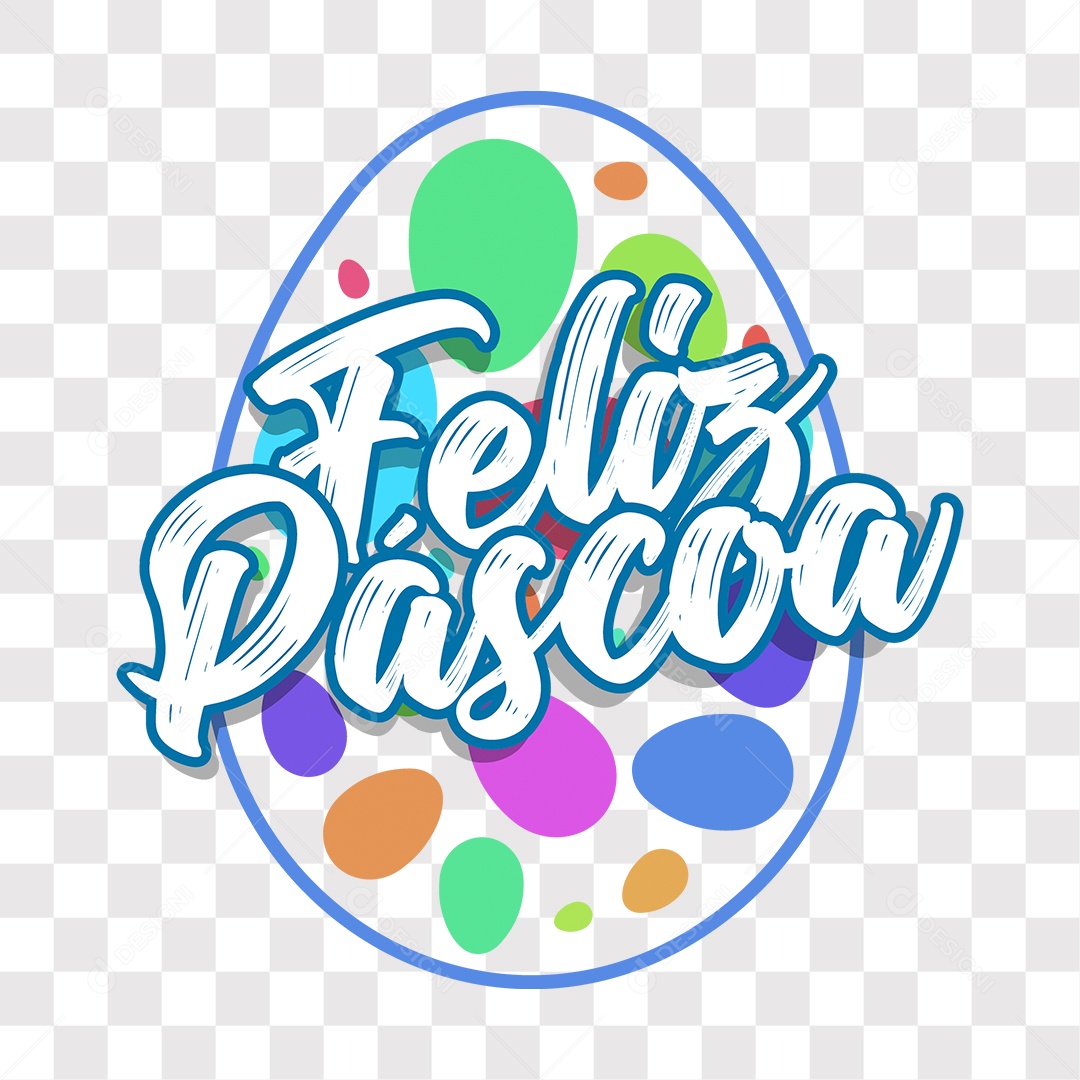 Lettering Feliz Páscoa EPS + PNG