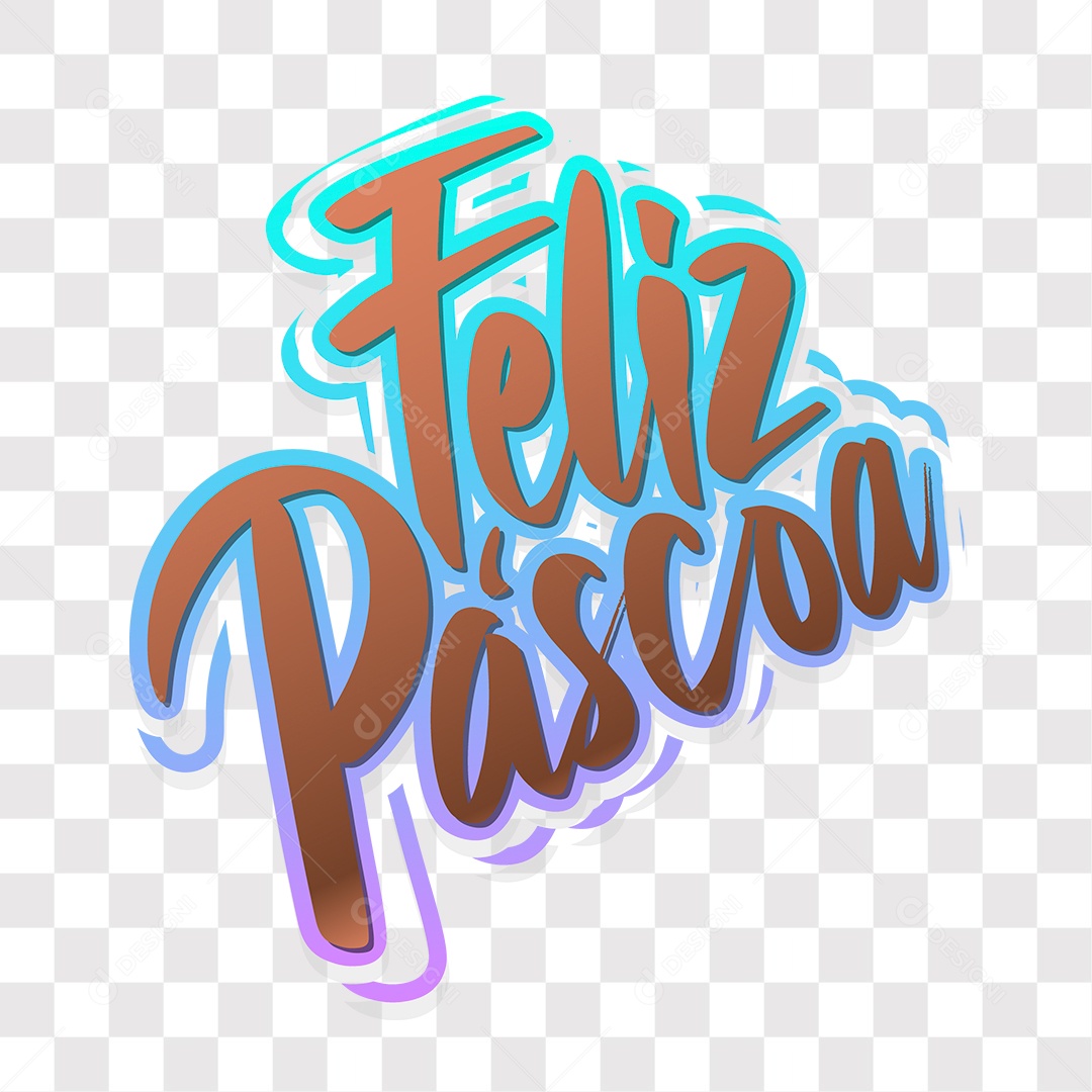 Lettering Feliz Páscoa EPS + PNG