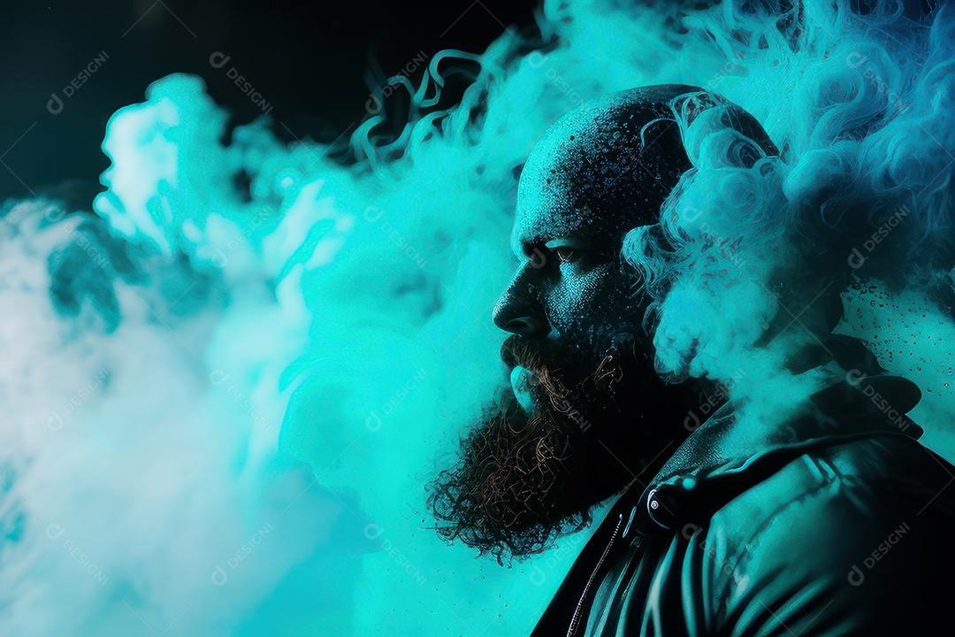 Homem jovem garoto ao lado de esboço de tinta.