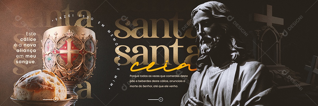Este Cálice é a Nova Aliança Em Meu Sangue Santa Ceia Carrosel Social Media PSD Editável