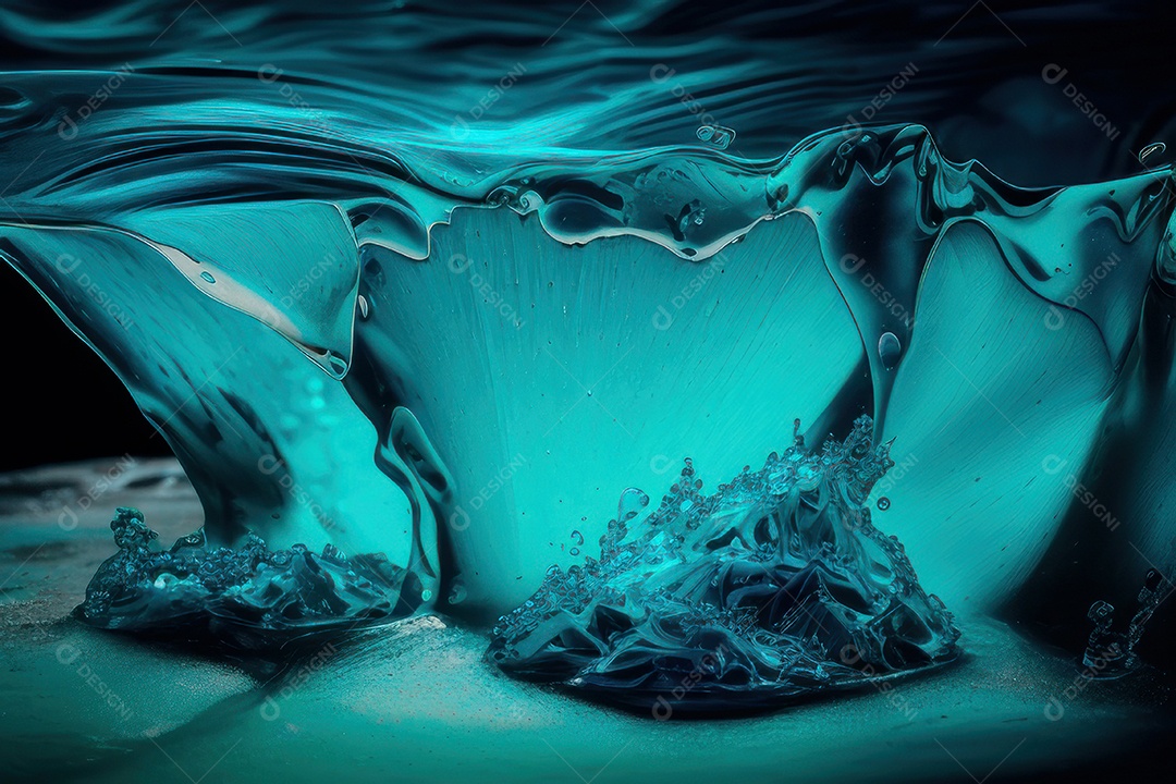 Objeto caindo sobre mar.