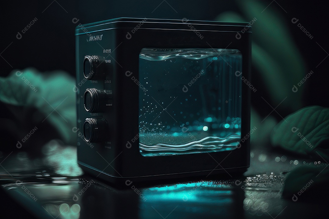 Objeto caindo sobre mar.