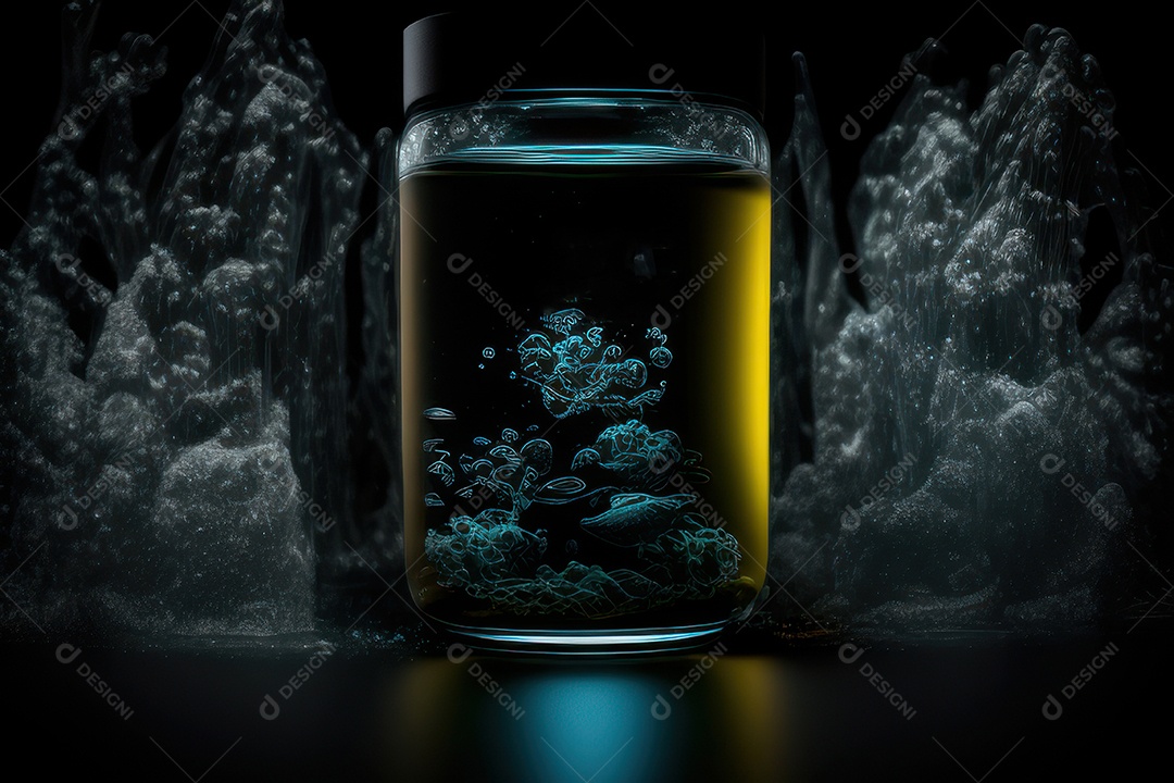 Objeto caindo sobre mar.