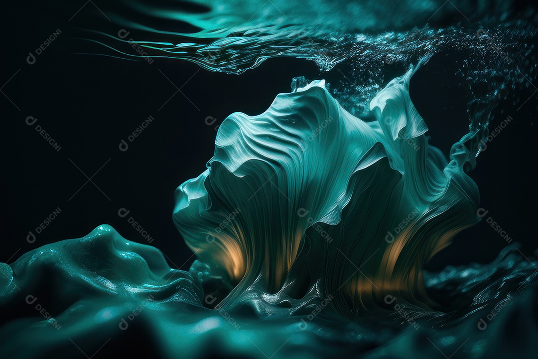 Objeto caindo sobre mar.