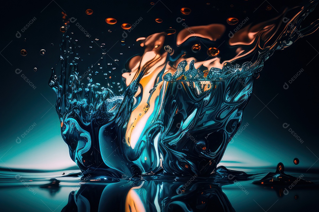 Objeto caindo sobre mar.