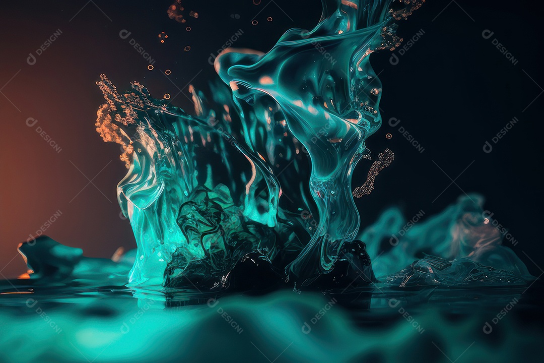 Objeto caindo sobre mar.