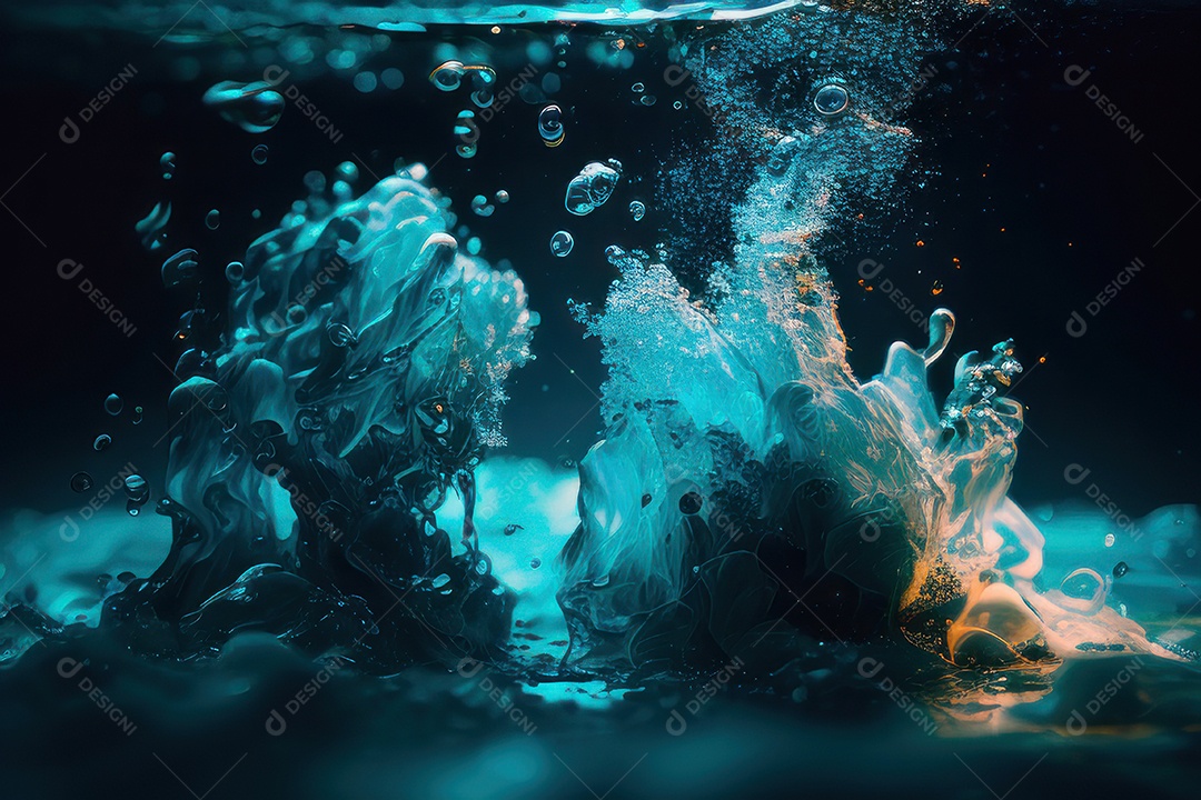 Objeto caindo sobre mar.